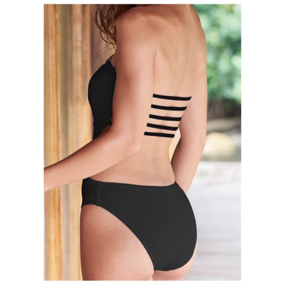 ☀️Venus Black Capri Strap Back Monokini Size 14 NWOT Black Swimsuit - Picture 2 of 13